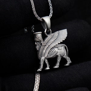Lamassu Pendant - Assyrian Necklace - Babylonian Jewelry - Sumerian Necklace - Museum Replica - Fathers Day Gift