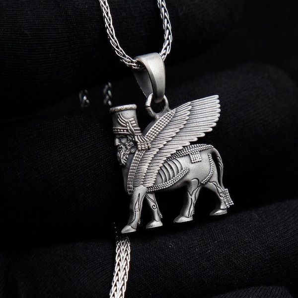 Lamassu Pendant - Assyrian Necklace - Babylonian Jewelry - Sumerian Necklace - Museum Replica - Fathers Day Gift