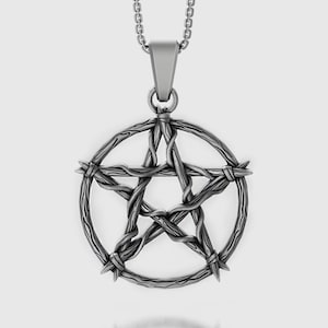 Witchy Twig Pentagram Sterling Silver Pendant For Witch Necklace Altar Witchcraft Pagan Stuff Magic Wiccan Jewely Ostara Witches Gift