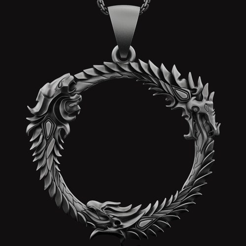 Silver Elder Scrolls Online Inspired Necklace Dragonborn - Etsy