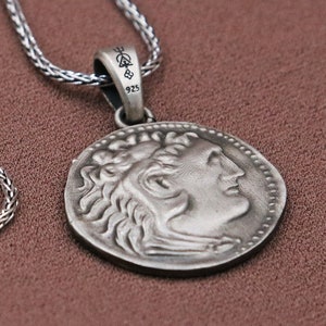 Alexander the Great Tetradrachm Coin Pendant, Ancient Coin, Ancient Greek Coin Pendant, Alexander Coin, Ancient Coin, Coin Necklace