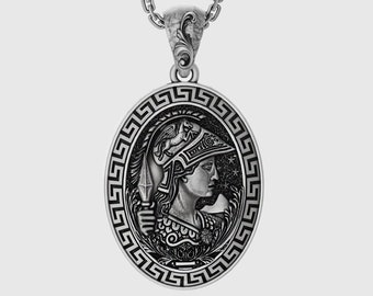 Personalized Minerva Pendant, Athena, Greek Goddess, Greece Deity Warrior Woman Mythology Meaningful Memorial Gift Women's Necklace