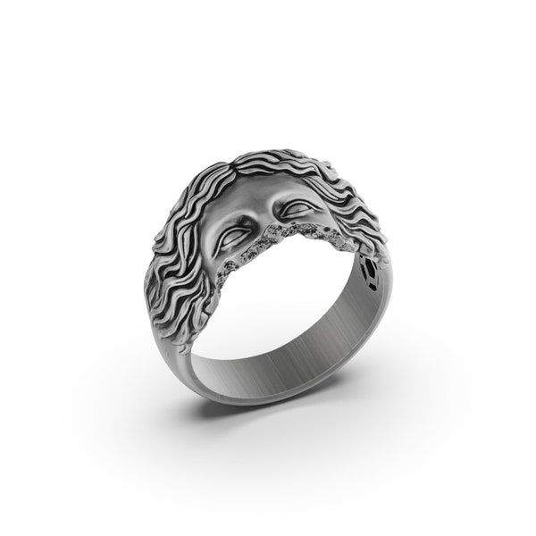 Aphrodite Göttin Venus Ring Mythologie römisch, Augen einzigartiger Ring, antike griechische Ring in Sterling Silber, Fantasy Ring für Männer