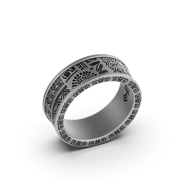 Jonc polynésien, bijoux de mariage hawaïen - héritage, modèle de conception de la culture samoane tribu maorie, bague tribale en argent pour homme