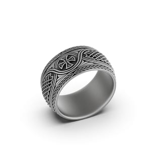 Men&#39;s Criss Cross Band Christian Ring, Silver Cross Ring, Religious Ring, Cross Band, Personalized Ring, Religious Band