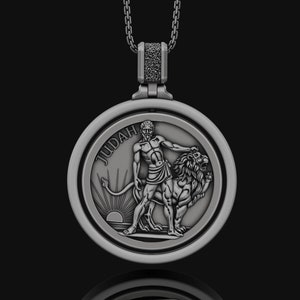 Lion of Judah, Kingdom of Judah, Jerusalem Emblem, Christian Necklace, Christian Symbol, Medallion, Rotating Pendant, Personalized Gift