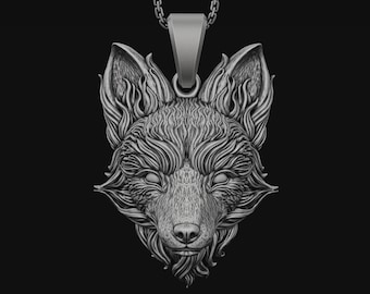 Silver Men Women Fox Animal Necklace Women Pendant Oxidized Sterling Silver Christmas Gift Women's Necklace Gift for her