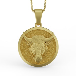 Personalized Taurus Birthday Gifts Gold Bull Pendant Zodiac Necklace Birthday Gift for Him - Men&#39;s Yellow - Rose - White Charm Constellation