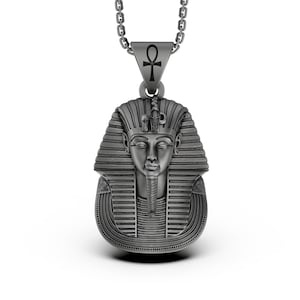 Silver Tutankhamun Pendant - Egyptian King Necklace, Pharaoh Tutankhamun Jewelry, Historical Artifact