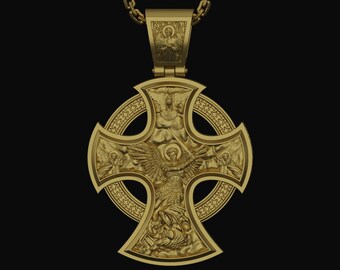 Two-Sided Cross Necklace: Saint Michael Front, Jesus Crucifix Back, Dual Faith Symbol, Christian Jewelry