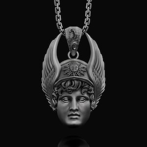 Men&#39;s & Women&#39;s Greek God Pendant Hermes Necklace Winged Jewelry Gift 925 Sterling Silver Necklace, Valentine Gift, New Year Gift