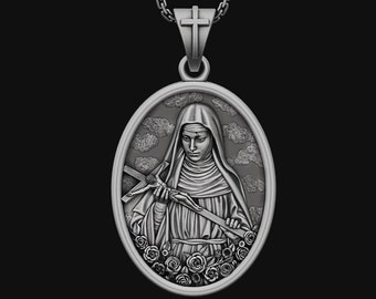 Saint Rita of Cascia Sterling Silver Religious Medal St Rita, Catholic Jewelry, Miraculous Medal, Confirmation Gift For Her