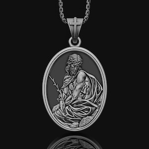 The Pensive Jesus Christ Medal, Silver Catholic Religious Free Shipping Jewelry, Antique Oval Christ Necklace, Birthday Gift