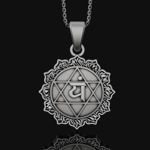Anahata Chakra Necklace, Heart Chakra Pendant, Anahata, Chakra, Yoga Necklace, Yoga Jewelry, Spiritual Jewelry, Sterling Silver