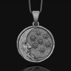 Moon Necklace, Crescent Moon, Celestial Necklace, Gift For Her, Moon Pendant, Celestial Jewelry, Moon Jewelry, Star Necklace Dainty Necklace