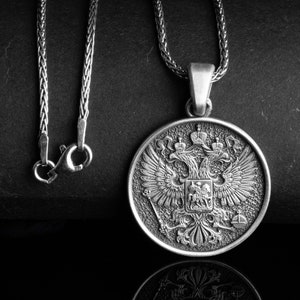 Heraldic Pendant, Two-Headed Eagle, Russian Symbol, Serbian Emblem, Double-Headed Charm, Imperial Necklace, Slavic Heritage, Crest Jewelry