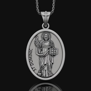 St Dominic Medal, Patron Saint Pendant, Religious Medals, Catholic Necklace Jewelry, Dominic Savio, Don Bosco And Savio, Dominic Savio Charm