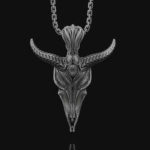 Silber Satanic Baphomet's Head Anhänger, Leviathan Cross, zweiseitige Gothic Halskette, Luzifer's Anhänger Charm, Satanisches Geschenk Kreuz, Okkult
