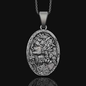 Persephone Pomegranate Pendant, Greek Goddess Mythology, Goddess Necklace, Mother&#39;s Day Gift, Book Page Jewelry