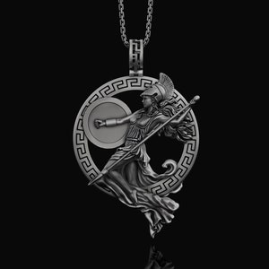 Athena Necklace Greek Goddess Roman Mythology Jewelry Minerva Pendant Warrior Goddess Minerva, Mens, 925 Sterling Silver, Womens, Birthday