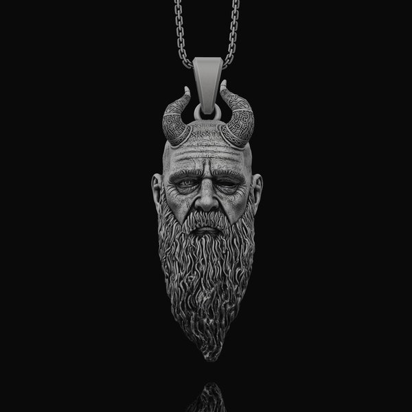 Mimir Head Pendant, Norse Mythology, Well of Wisdom, Viking Necklace, God of Knowledge, Aesir Deity, Norse Jewelry, Seer Symbol