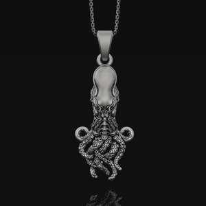 Mesmerizing 3D Octopus Silver Necklace - Unique Tentacle Charm with a Stunning Sea Creature Design for Octopus Jewelry Enthusiasts