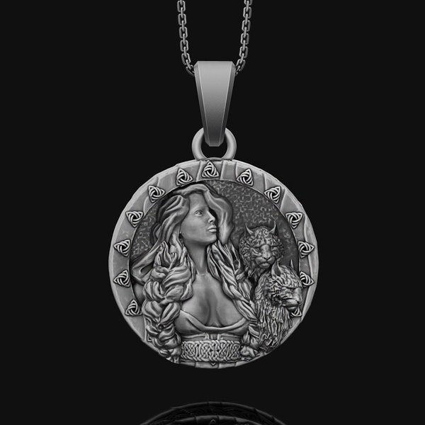 Silber Freya Halskette Keltisches Symbol Anhänger Triquetra Dreifaltigkeit keltischer Knoten Schmuck Geburtstag Gedenkstätte Weihnachtsgeschenk Norse, Pagan, Nord