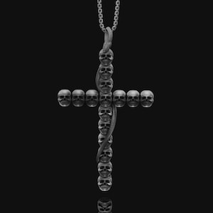 Gothic Cross of Skulls, Memento Mori, Christian Jewelry, Skull, Gothic, Skull Necklace, Memento Mori Pendant, Religious Jewelry