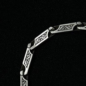 Oxidized Sterling Silver Men's Chain Bracelet