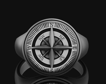 Nautical Compass Ring - Etsy