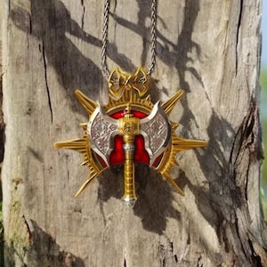 BG3 Barbarian Medallion - Karlach Pendant - Dungeons & Dragons, BG3 Inspired, Sterling Silver Fantasy RPG Jewelry Gift, Baldur&#39;s Gate
