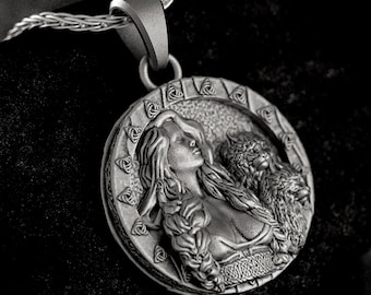 Freya Viking Goddess Pendant – Norse Love & War Amulet, Nordic Mythology Necklace, Pagan Asatru Jewelry Gift for Her