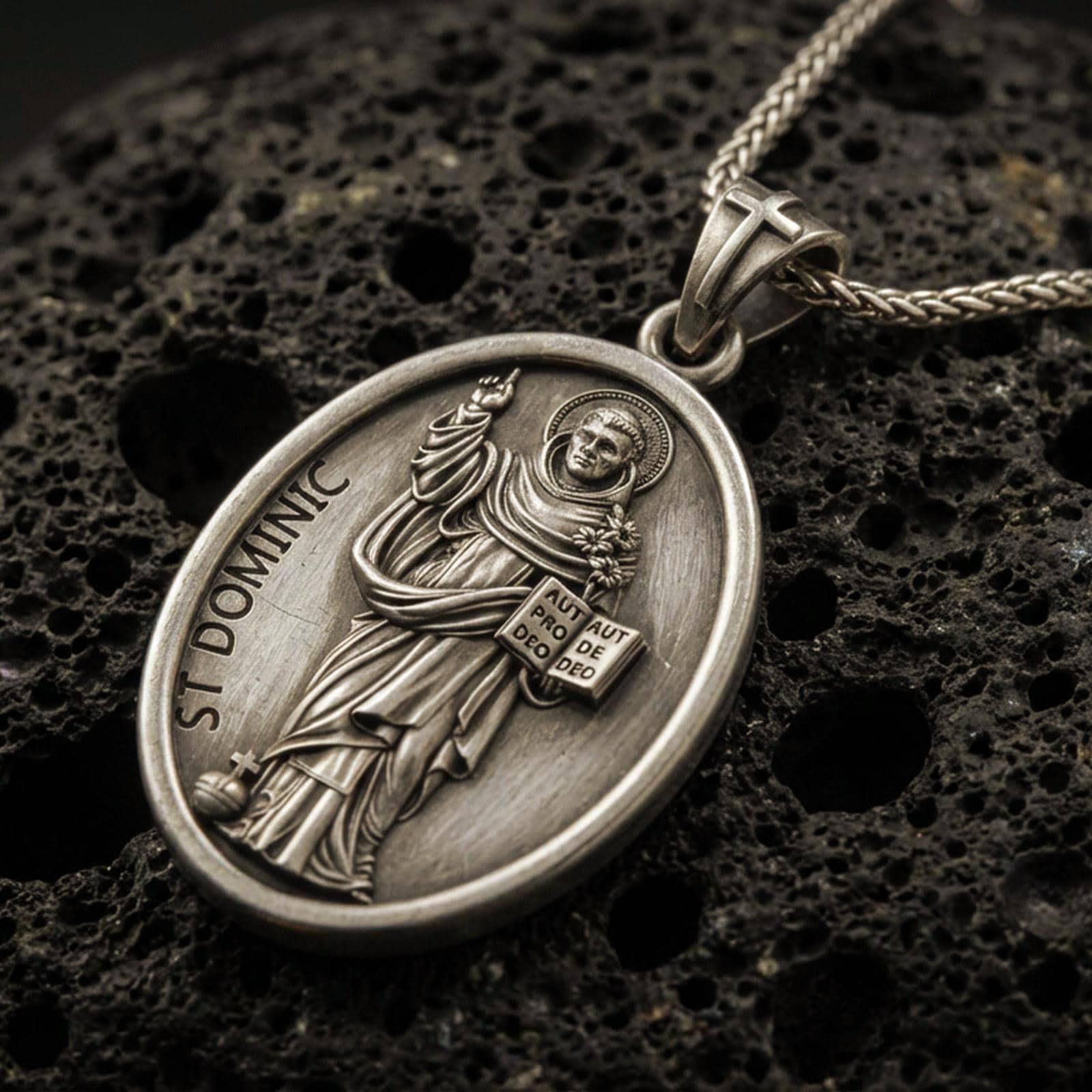 Sterling Silver St Dominic Medal, Catholic Patron Saint Pendant - Etsy
