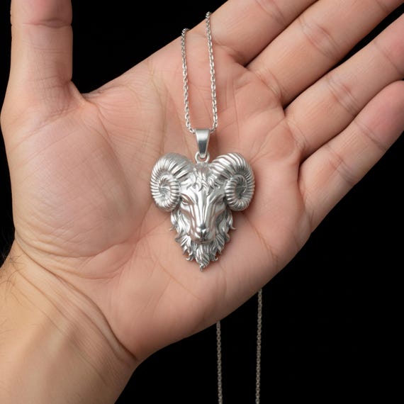 14K Gold Aries Pendant, April Valentine Gift for Her