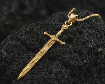 Medieval Sword Pendant – Sterling Silver Knight Templar Crusader