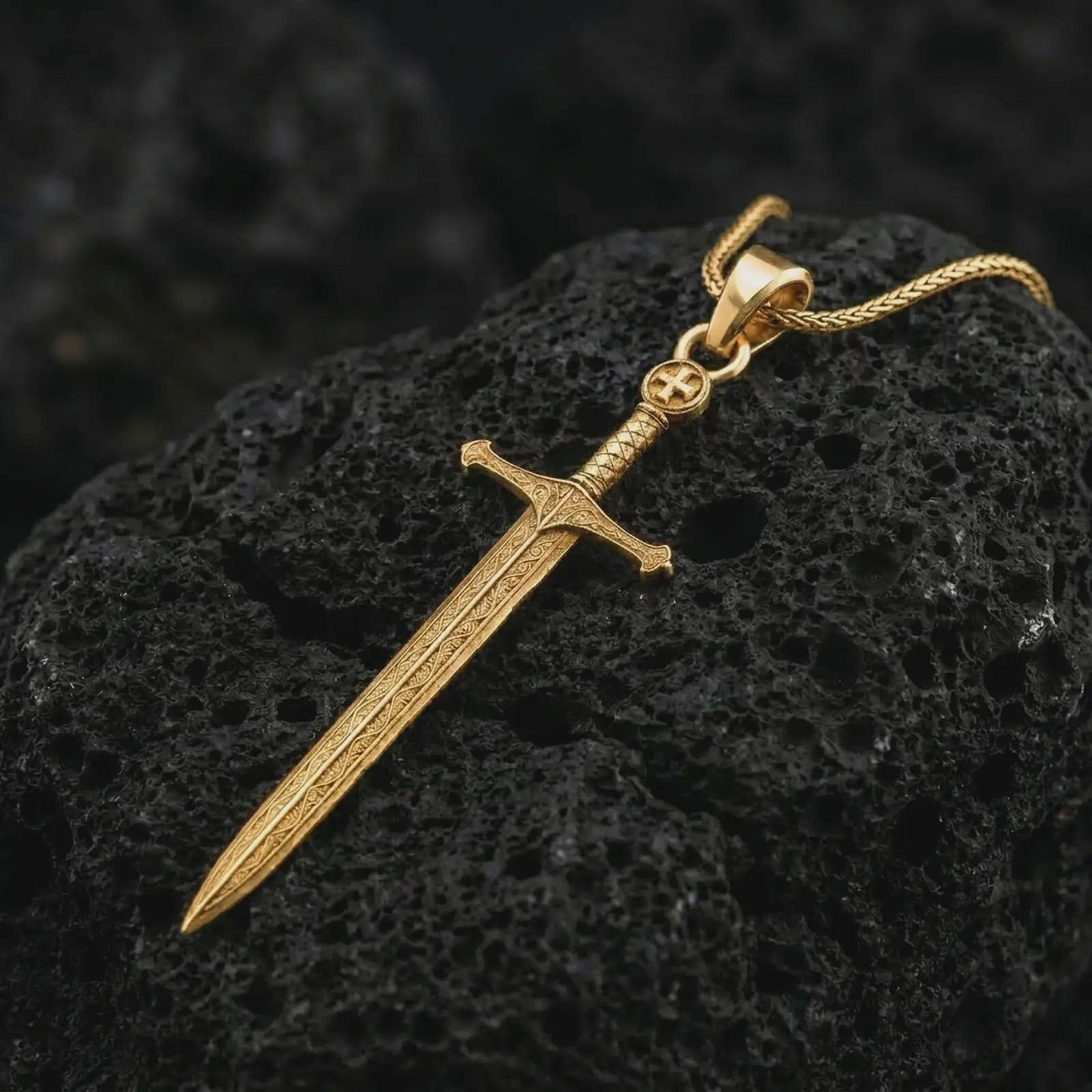 Medieval Sword Pendant – Sterling Silver Knight Templar Crusader