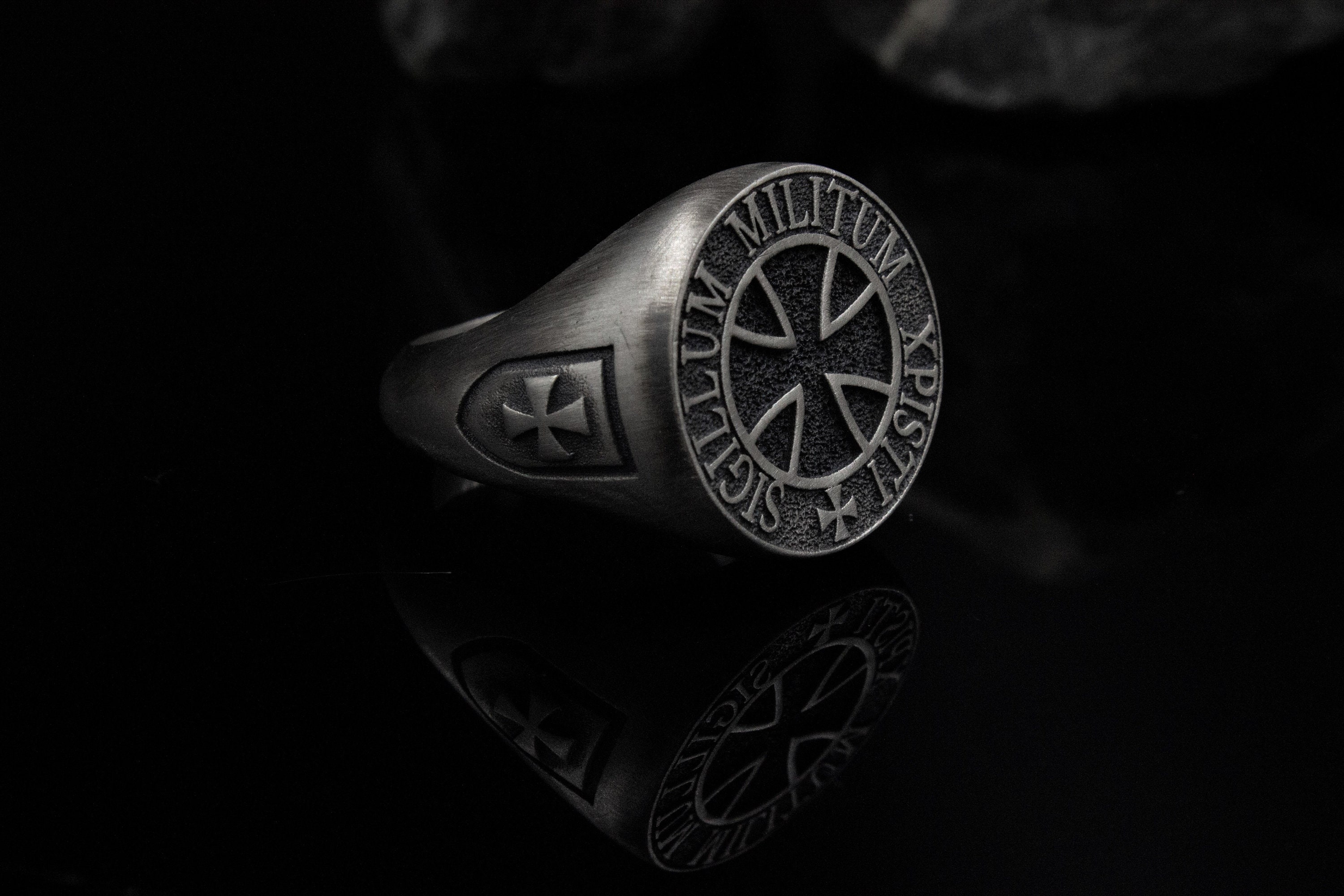 Silver Religious Jewelry Knights Templar Ring Mens Accessory - Etsy