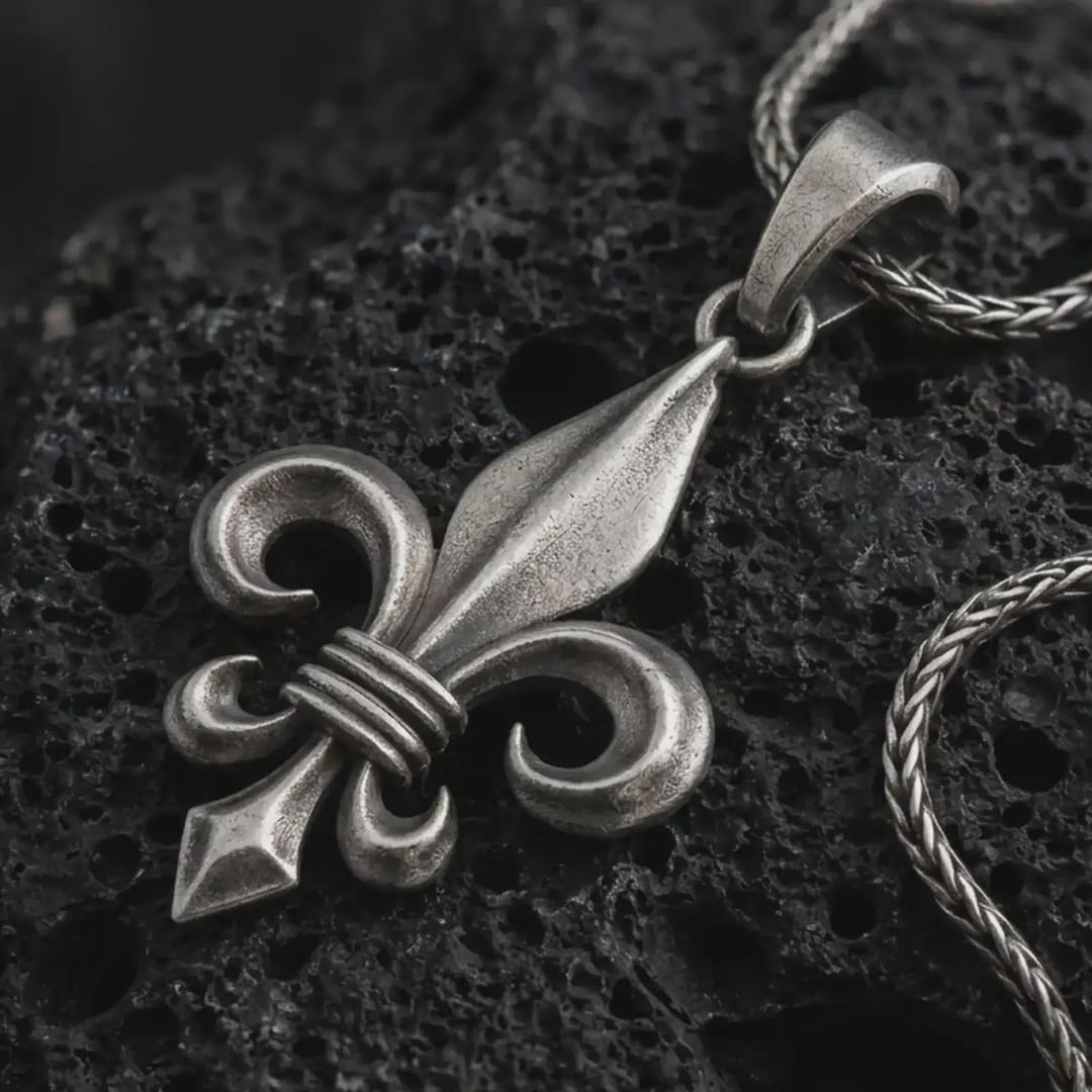 Fleur-de-lis Pendant • Royal Heraldic Necklace • Medieval Purity