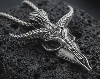 Sterling Silver Leviathan Cross Pendant Necklace: Satanic Jewelry