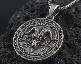 Baphomet Pendant – Goat of Mendes Necklace with Occult Sigils & Pentagram