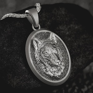 Personalized Wolf Accessory Animal Mens Jewelry 925 Silver Necklace Pendant Gift for him Christmas Graduation Birthday Unisex Gifts