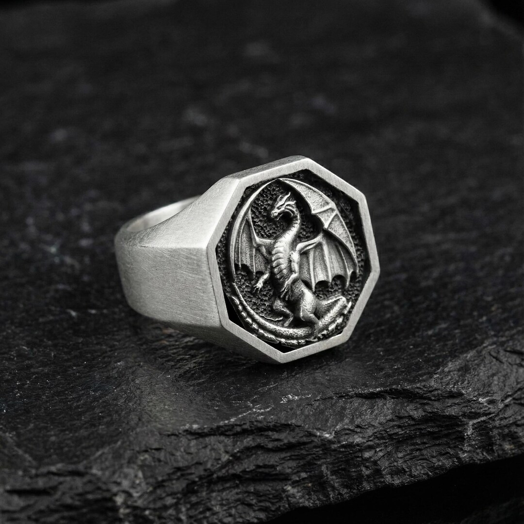 Sterling Silver Dragon Ring, Mythologic Unisex Jewelry, Fantasy Gift - Etsy