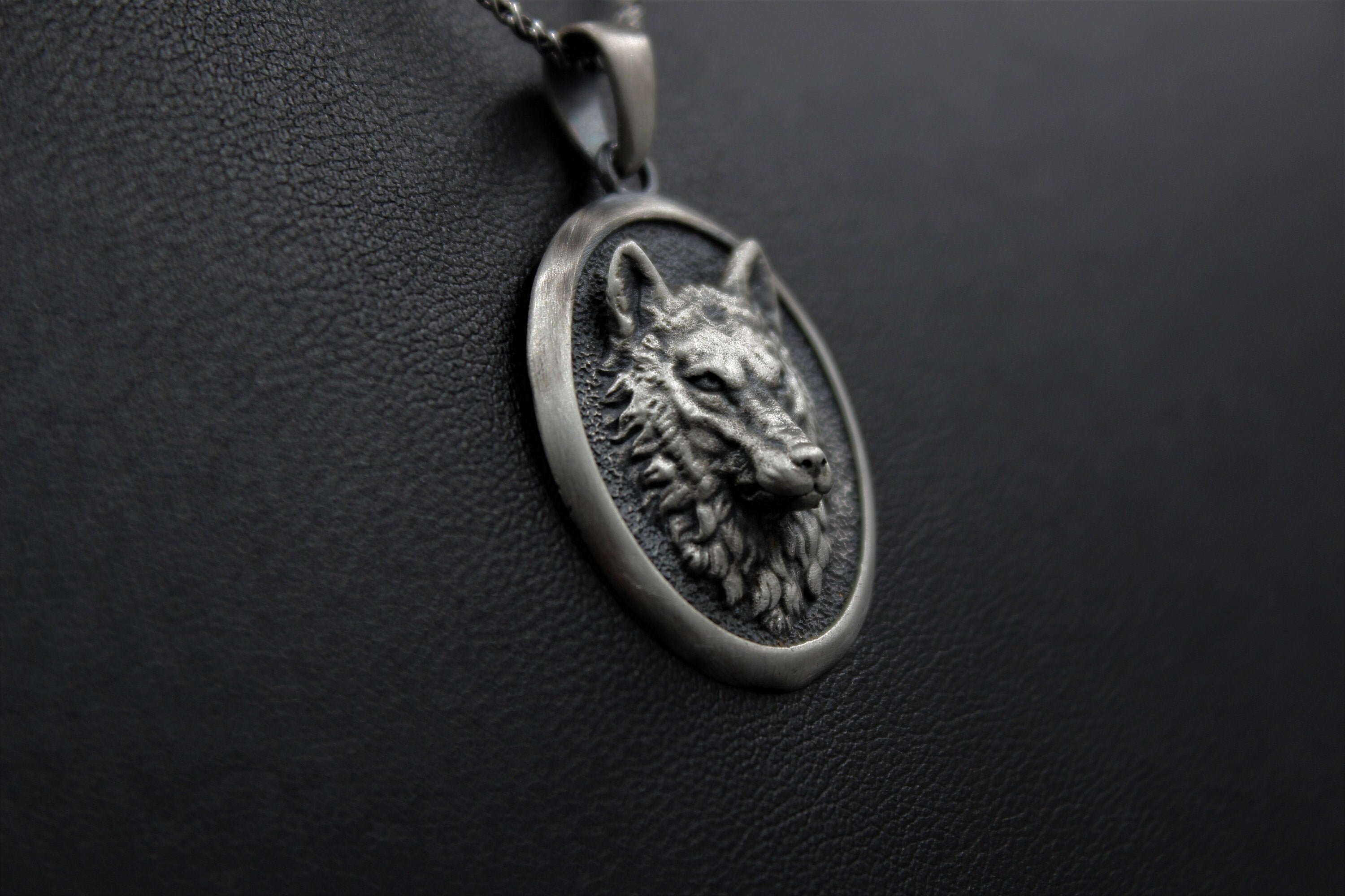 Personalized Wolf Accessory Animal Mens Jewelry 925 Silver Etsy