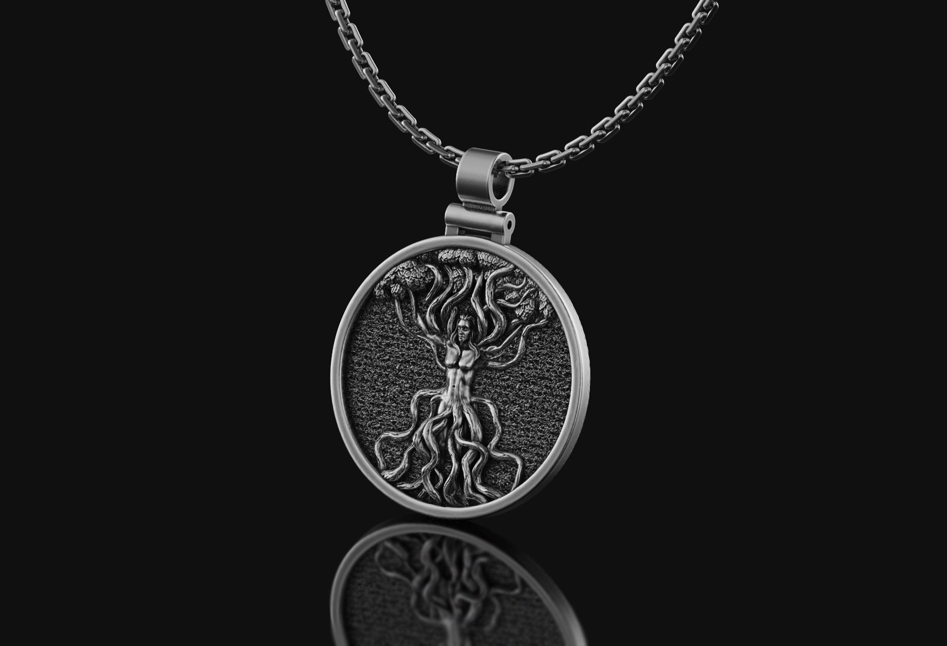 Silver Yggdrasil Pendant Tree of Life Necklace Norse Mythology | Etsy