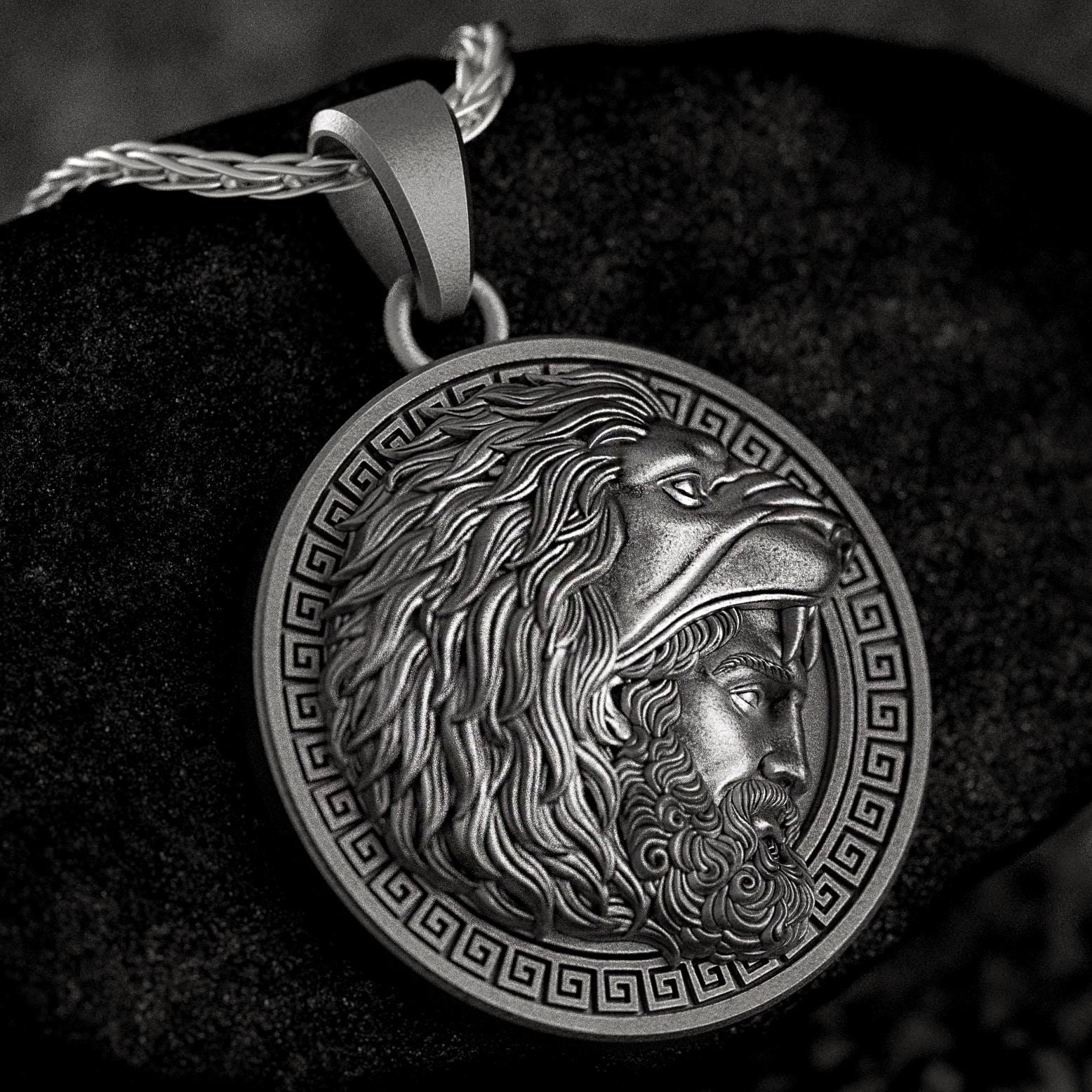 Hercules Nemean Lion Medallion Pendant Heracles Greek Mythology Amulet Ancient Warrior Necklace Strength and Courage Jewelry