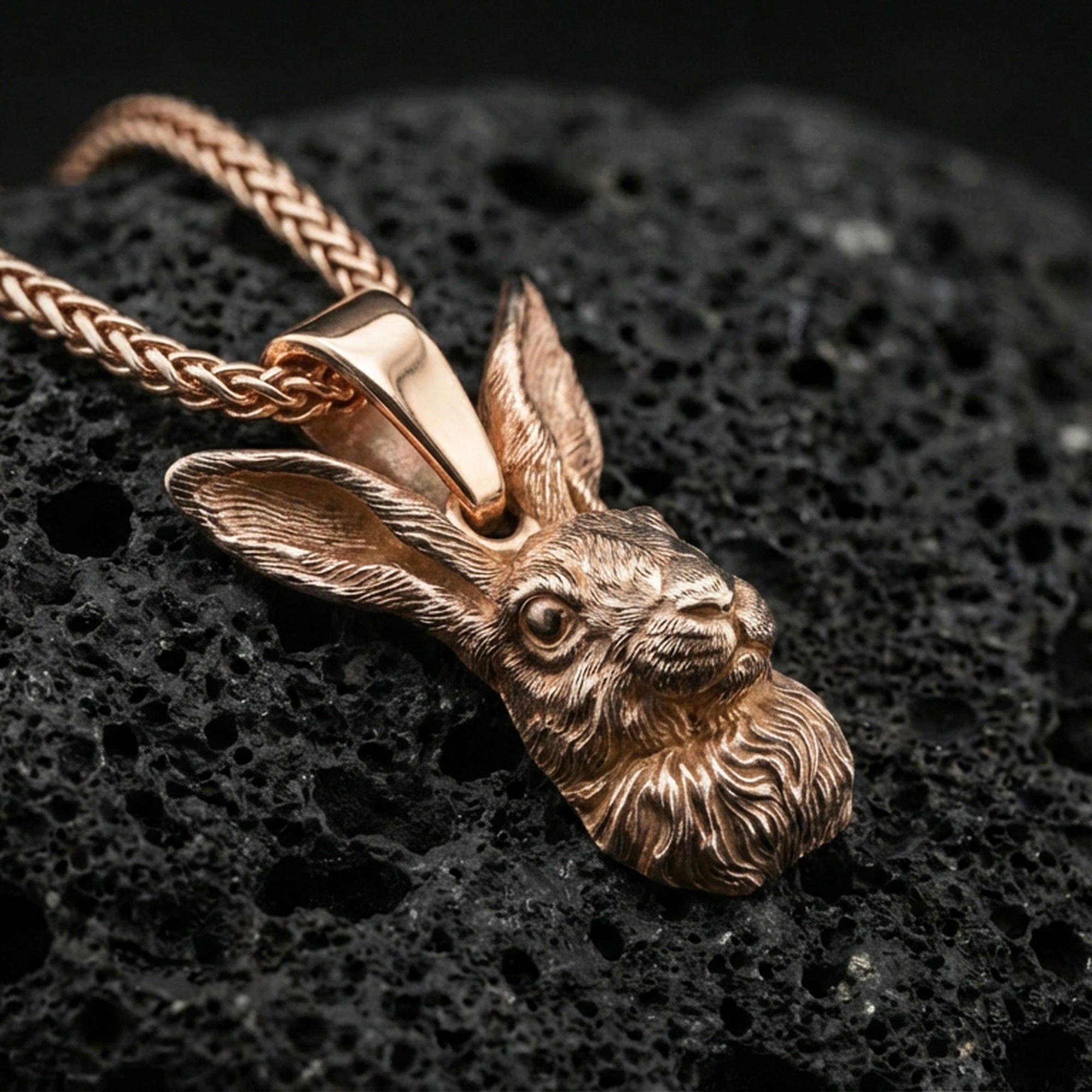 Sterling Silver Rabbit Head Necklace - Woodland Animal Pendant - Etsy