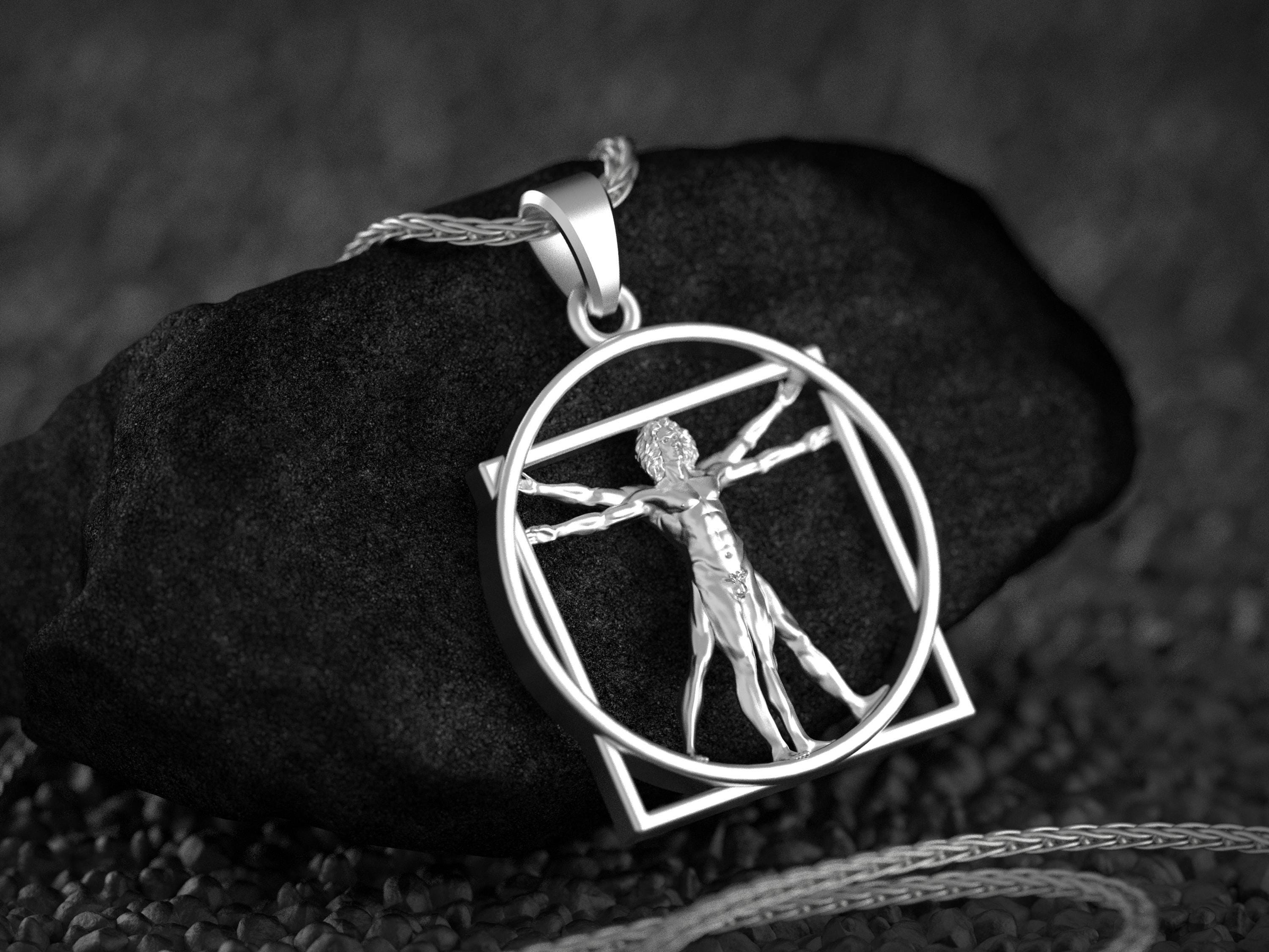 アクセサリー PS: The Vitruvian Man Silver Pendant Vitruvian Man Necklace | Silver | CRAFTD London