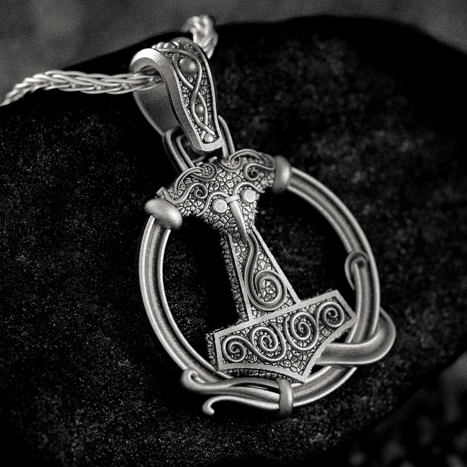 Thor Hammer Halskette - 925 Sterlingsilber Wikinger Schmuck Für Männer