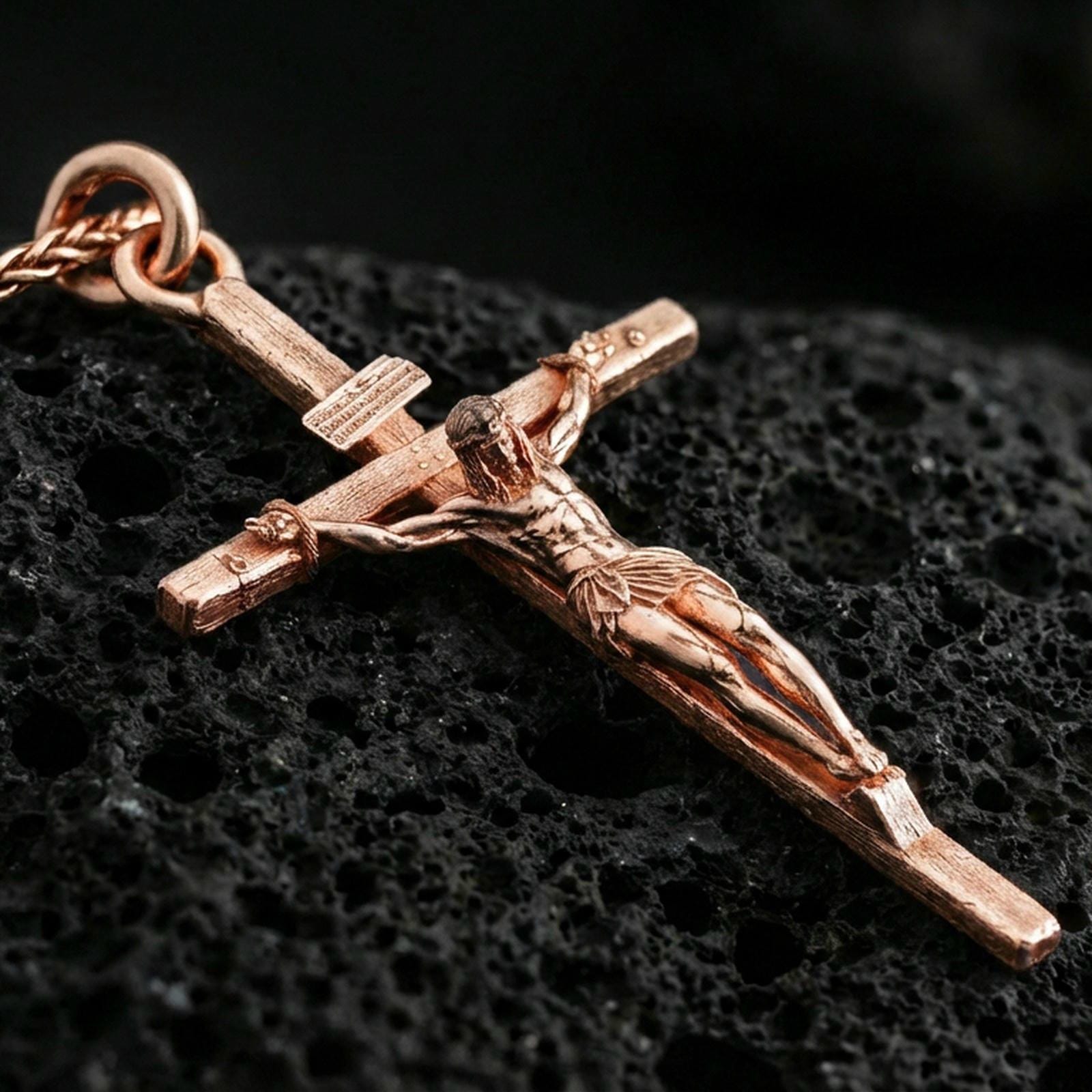 Sterling Silver Crucifix Pendant Necklace, Jesus Christ Cross Jewelry ...