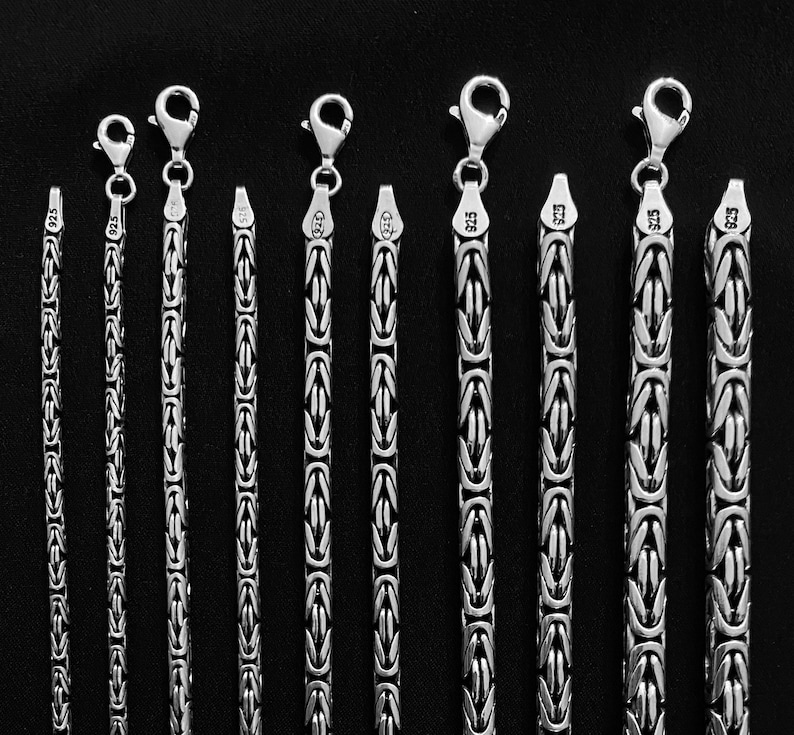 925 Silver 5mm King Necklace Round Byzantine Bali Chain Gift Etsy